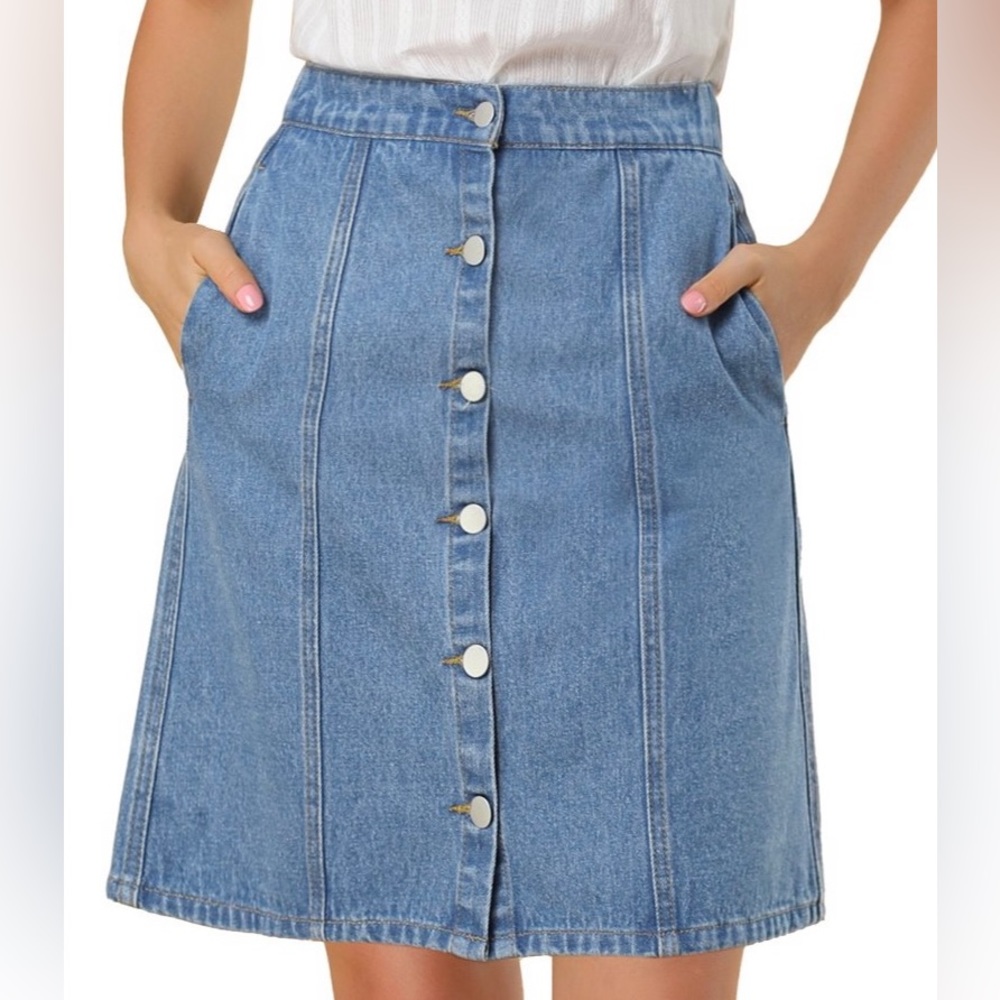 A New Day Jean Button Skirt Denim Target Size 8